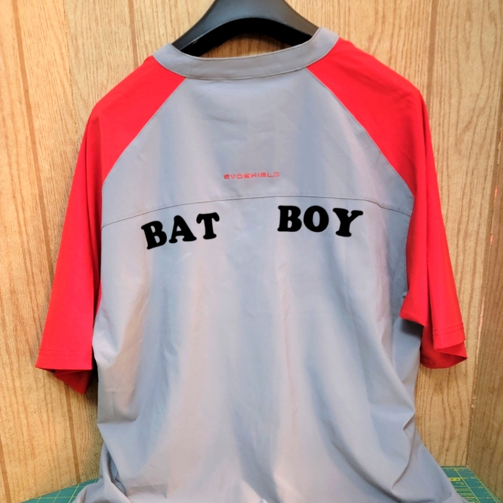 Evoshield Bat Boy Quarter-zip half-sleeve pullover Grey & Red Men's XL baseball